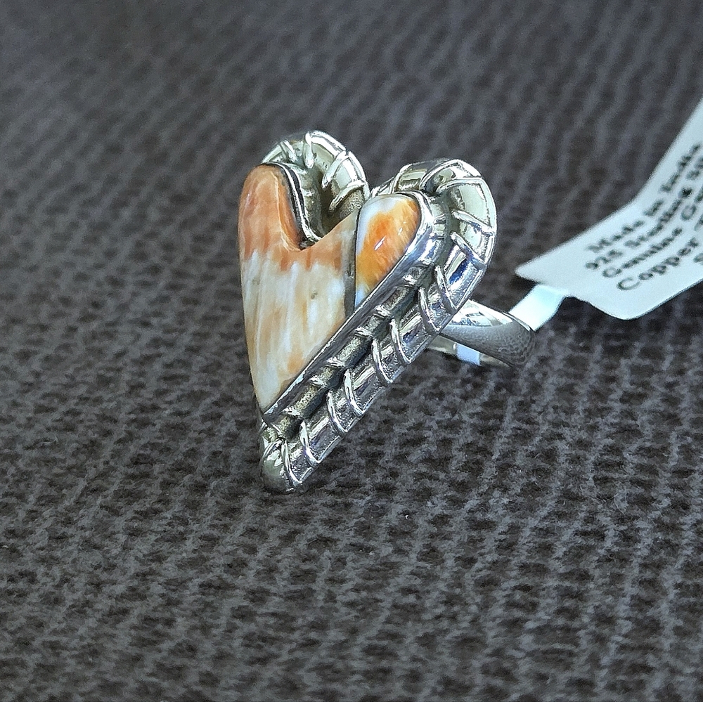 Shivam Copper Turquoise Heart🧡 Statement Ring💍 - Picture 3 of 16